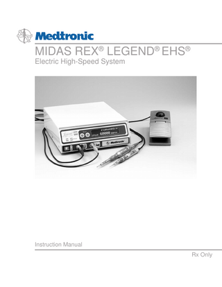 LEGEND EHS Electric High Speed System Instruction Manual Rev 10 Oct 2010