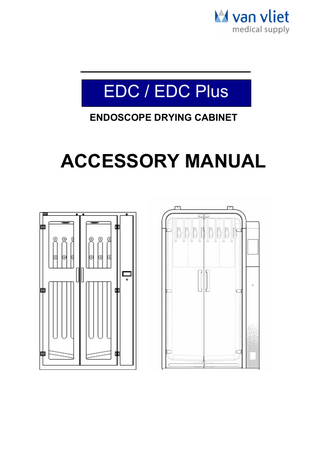 EDC / EDC Plus ENDOSCOPE DRYING CABINET ACCESSORY MANUAL