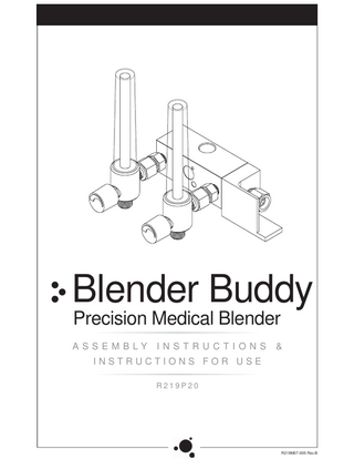 Blender Buddy Assembly Instructions & Instructions for Use Rev B