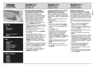 TELECAM SL II and TRICAM SL II Language selection V1.0 July 2006