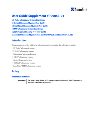 iLook Personal Imaging Tool User Guide Supplement P09053-01 March 2008