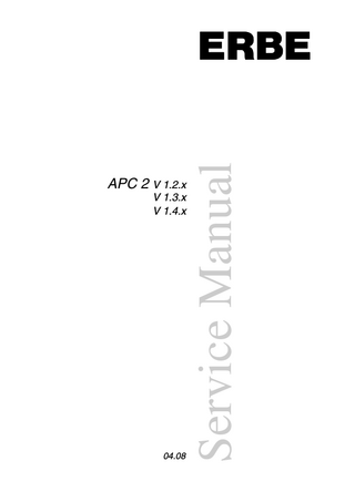 TABLE OF CONTENTS  Table of Contents  Chapter 1  Title  Page  Safety information... 7 Classification of the safety information ...7 Knowledge of the User Manual...7 Protection from the risk of electric shock ...7 Handling of argon pressure cylinders ...8 Electrostatically sensitive components ...8 Liability and warranty ...8  2  Modifications ... 9  3  Controls... 11 Controls at the front ...11  Art.-Nr.: 80116-276 04.08  Controls at the rear ...13  4  Technical Data ... 15  5  Circuit Descriptions ... 17 Block diagram APC 2...18 Description of the various assemblies ...19 Pneumatic system ... 19 APC controller (open and closed-loop control) ... 19 IIF (Instrument Interface) ... 19  6  Setup and Service settings ... 21  7  Test programs ... 23  8  Adjustment... 25 Personnel requirements...25 Temperature conditions ...25 Test equipment ...25 Test setup ...26 Test procedure...27  5 / 64  