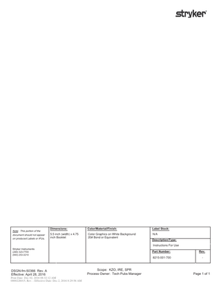 System 8 Battery Packs Instructions for Use Oct 2016