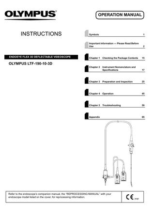 ENDOEYE FLEX 3D LTF-190-10-3D DEFLECTABLE VIDEOSCOPE Operation Manual  Ver 9.0 Feb 2019