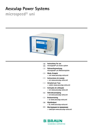 microspeed uni Motor System Instructions for Use