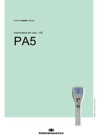 Pediatric Audiometer PA5 Operation Manual Sept 2021