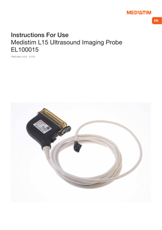 Instructions For Use Medistim L15 Ultrasound Imaging Probe EL100015 PMILINen 3.0.0 01/25