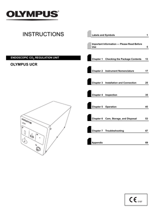 UCR ENDOSCOPIC CO2 REGULATION UNIT Instructions July 2016