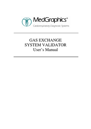 Gas Exchange System Validator User’s Manual