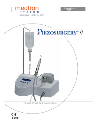 Piezosurgery ii Use and Maintenance Manual Rev 09 Nov 2008