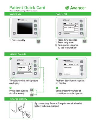 Avance Patient Quick Card