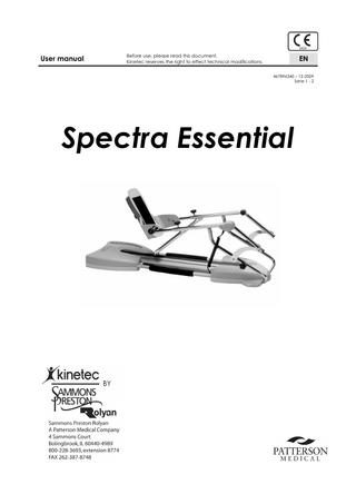 SPECTRA Essential User Manual Dec 2009