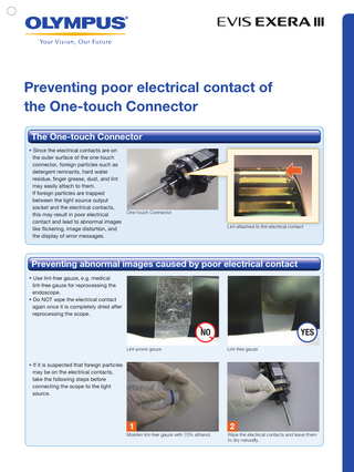 EVIS EXERA III One-touch Connector Troubleshooting Guide March 2012