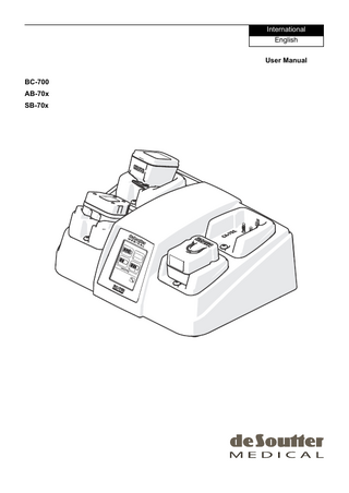 International English User Manual BC-700 AB-70x SB-70x                   VH    OHF  WD      ED    Ɔ      