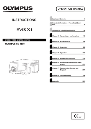 CV-1500 VIDEO SYSTEM CENTER Instructions July 2022