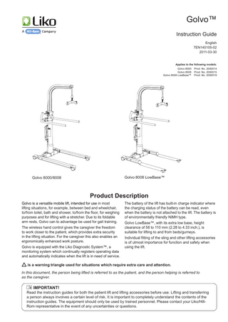 Golvo Instructions for Use March 2011