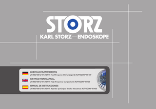 GEBRAUCHSANWEISUNG UH 400/400 U/401/401 U Hochfrequenz-Chirurgiegerät AUTOCON® III 400  INSTRUCTION MANUAL UH 400/400 U/401/401 U High frequency surgical unit AUTOCON® III 400  MANUAL DE INSTRUCCIONES UH 400/400 U/401/401 U Aparato quirúrgico de alta frecuencia AUTOCON® III 400  