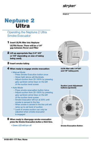 Neptune 2 Ultra Smoke Evacuator Quick Guide