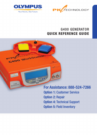 Gyrus ACMI G400 Quick Reference Guide