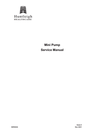 Mini Pump Service Manual Issue 2 Nov 2001