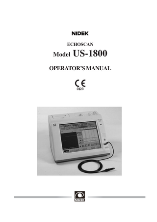 Table of Contents  §1  Page INTRODUCTION ... 1-1 1.1 Outline ... 1-1 1.2 Indications for Use ... 1-2 1.3 Principle ... 1-2 1.4 Classifications ... 1-3 1.5 Symbol Information ... 1-4  §2 SAFETY ... 2-1 2.1 Cautions in Use ... 2-1 2.1.1 General cautions ... 2-1 2.1.2 Probe ... 2-2 2.2 Storage Precautions ... 2-3 2.3 Transport Precautions ... 2-3 2.4 Installation Precautions ... 2-4 2.5 Wiring and Connection Precautions ... 2-5 2.6 After Use ... 2-6 2.7 Maintenance and Check ... 2-6 2.8 Disposal ... 2-7 2.9 Labels ... 2-8  §3 DEVICE DESCRIPTION ... 3-1 3.1 Exterior Features ... 3-1 3.2 Accessories ... 3-5 3.3 Operation Screens ... 3-6 3.3.1 Axial length measurement screen ... 3-6 3.3.1.1 Data saving window ... 3-11 3.3.2 IOL calculation screen ... 3-13 3.3.2.1 IOL list window ... 3-16 3.3.2.2 IOL comparison screen ... 3-17 3.3.3 Data filing screen ... 3-18 3.3.3.1 Measured data reading window ... 3-22 3.3.4 Corneal thickness measurement screen ... 3-24 3.3.4.1 Map edit screen ... 3-28 3.3.5 Patient’s data input window ... 3-30 3.3.6 Physician setting screen ... 3-32 3.3.6.1 Personal value calculation screen ... 3-35 3.3.6.2 IOL registry screen ... 3-37 3.3.6.3 IOL formula registry screen ... 3-39 3.3.6.4 Date and time setting screen ... 3-41 3.3.7 Input window ... 3-42  