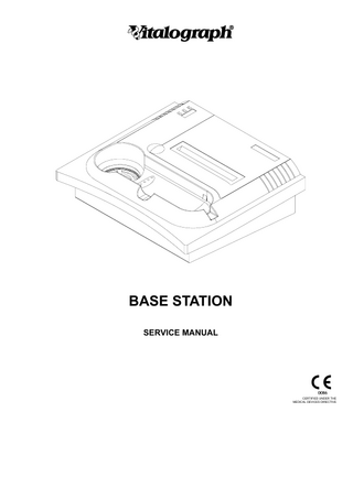 Table Of Contents CHAPTER 1: INTRODUCTION ... 4 CHAPTER 2: PRINCIPLE OF OPERATION ... 5 CHAPTER 3: SYSTEM CONFIGURATION... 6 CHAPTER 4: FUNCTIONAL CHECK / FAULT FINDING GUIDE ... 8 Power supply... 8 Main Unit ... 8 Fault Finding Guide... 8 CHAPTER 5: INSTRUMENT ACCESSIBILITY... 11 Accessing the Fan... 11 Opening the Unit ... 11 CHAPTER 6: REPLACING PARTS... 13 Paper Roll... 13 Fan ... 13 Main PCB ... 13 LED PCB ... 13 Push Button Assembly ... 13 Printer Door ... 14 Printer Mechanism ... 14 Rear Panel Assembly... 15 Firmware Prom... 15 CHAPTER 7: CLEANING AND DISINFECTING THE BASE STATION... 16 Cleaning the Moulding ... 16 Replacing the Filter ... 16 CHAPTER 8: CONSUMABLES, ACCESSORIES AND SPARE PARTS... 17 CHAPTER 9: TECHNICAL SPECIFICATION ... 18 CHAPTER 10: SERVICE SHEET ... 19 APPENDIX A: CIRCUIT DIAGRAM... 21 APPENDIX B: FUNCTIONAL BLOCK DIAGRAM... 22  Copyright Vitalograph 1999, 2003  Issue 2  3  