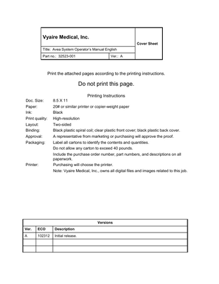 Avea Ventilator Operators Manual Ver A Oct 2019