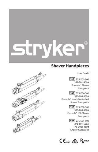 Formula Shaver Handpieces User Guide Rev W March 2017