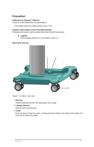 Prismaflex Addendum to Operators Manual Sw Ver 7.xx May 2015