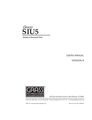 SIU5 Users Manual Ver B