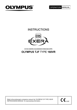 TJF TYPE 260VR EVIS LUCERA DUODENOVIDEOSCOPE Operation Manual Dec 2006