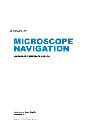 MICROSCOPE NAVIGATION Hardware User Guide Rev 1.0 May 2020