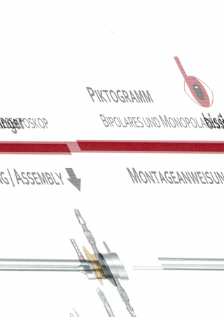 C  PIKTOGRAMM  bissinger  BIPOLARES UND MONOPOLARES RESEKTOSKOP  MONTAGEANWEISUNG/ ASSEMBL Y.  1  t  2  t  (D NACH DEM BEFESTIGEN DER ELEKTRODE AN DER ELEKTRODE ZIEHEN, UM DEN KONTAKT ZU ÜBERPRÜFEN. (D AFTER ATTACHING THE ELECTRODE, PULL ON THE ELECTRODE TO CHECK THE CONTACT.  3  Verteiler: Ablage QM Uberarbeitungsstand 2.00.0000  Erstellt am/durch: 06.06.2019 / R. Digiser  Geprüft am/durch: t~  i  06.06.2019 / B. Florian  '7 . ._____ ~ . rc  Freigabe am/durch: 06.06.2019 / M. Goertz  