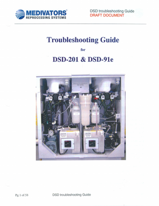 DSD-201 Endoscope Reprocessor Troubleshooting Guide