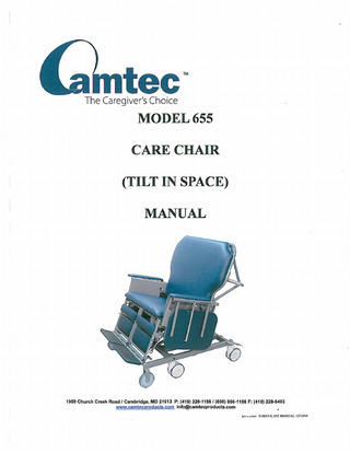 Model 655 Care Chair Manual