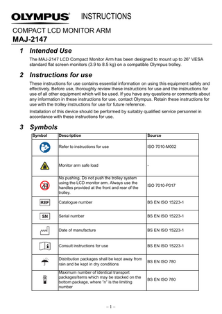 MAJ-2147 LCD Monitor Arm Instructions Issue 2 Sept 2017