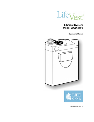 LifeVest System Model WCD 3100 Operator’s Manual  PN 20B0040 Rev FI  