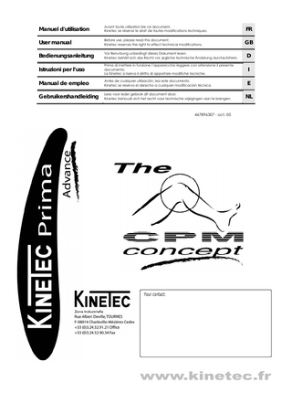 Prima Advance S1 User Manual Oct 2005