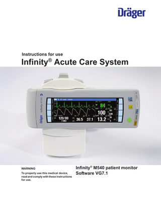 Infinity M540 Patient Monitor SW VG7.1 Ed1 Instructions for Use May 2020 