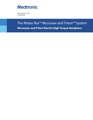 Microsaw and Triton System High Electric High Torque Handpiece Instructions for Use RevB Feb 2019