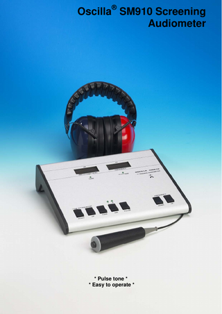 ®  Oscilla SM910 Screening Audiometer  * Pulse tone * * Easy to operate *  