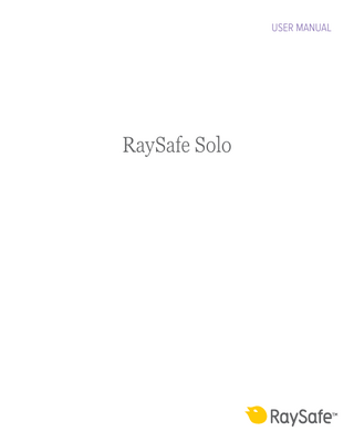 USER MANUAL  RaySafe Solo  