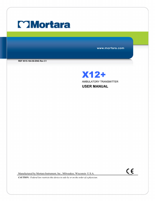 X12+Ambulatory Transmitter User Manual Rev C1