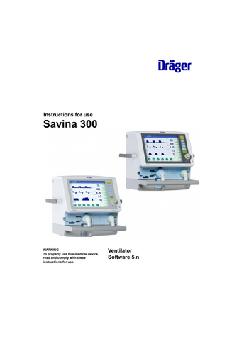 Savina 300 Instructions for Use Sw 5.n Edition 2