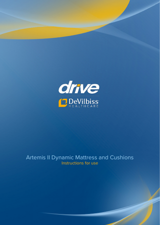 Artemis II Dynamic Mattress and Cushions Instructions for use  