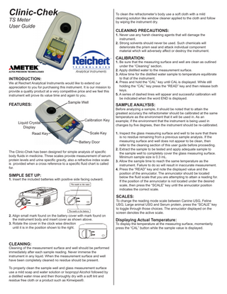 TS Meter Clinic-Chek User Guide REV 1A
