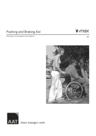 V-max Table of contents CE Declaration of conformity...  2  Table of contents...  3  1  Introduction... 1.1 Product description... 1.2 Technical data... 1.3 Delivery package... 1.4 Optional accessories...  4 5 7 8 8  2  Assembly and Operation... 2.1 Brackets... 2.2 Battery pack... 2.3 Hook on the v-max... 2.4 Pushing and control grip... 2.5 Anti-tilt support...  9 9 9 10 12 15  3  Safety instructions and awareness of potential hazards... 3.1 General information... 3.2 Technical requirements... 3.3 Correct use / attendant... 3.4 Environmental influences... 3.5 Climatic conditions... 3.6 Driving... 3.7 Special instructions... 3.8 Transportation... 3.9 Condition of paths, walkways etc...  17 17 17 17 18 18 18 18 19 19  4  Control and display elements... 4.1 Control grip... 4.2 ON/OFF push button... 4.3 Battery charge...  20 20 21 22  5  Battery pack... 5.1 General information... 5.2 Change of fuses...  23 23 24  6  Trouble shooting - malfunction...  25  7  Care, maintenance and recycling/disposal... 7.1 Different user... 7.2 Care... 7.3 Maintenance... 7.4 Recycling...  27 27 27 28 28  8  Warranty and liability... 8.1 Warranty... 8.2 Liability...  29 29 29  3  