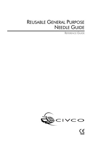 REUSABLE GENERAL PURPOSE NEEDLE GUIDE REFERENCE GUIDE  