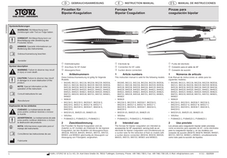 Forceps For Bipolar Coagulation Instruction Manual