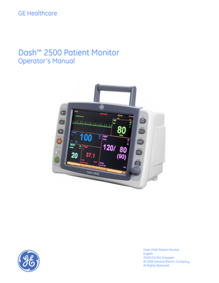 Dash 2500 Patient Monitor V 3 Operators Manual July 2008